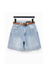 Denim Belted Summer Shorts