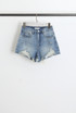 Faded Distressed Raw Hem Denim Shorts