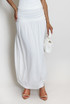 Gathered Banded Waist Maxi Skirt