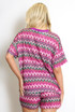 Wavy Striped Short Sleeve Top And Shorts Set