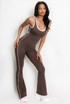 Cut Out Push Up Unitard With Contrast Edge
