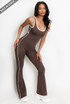 Cut Out Push Up Unitard With Contrast Edge