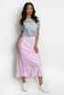 Satin Bias Cut Flowing Maxi Skirt