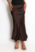 Satin Bias Cut Flowing Maxi Skirt