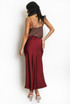 Satin Bias Cut Flowing Maxi Skirt
