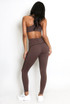 Contrast Lining Muscle Back Gym Set