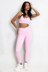 Contrast Lining Muscle Back Gym Set
