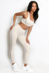 Contrast Lining Muscle Back Gym Set
