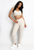 Contrast Lining Muscle Back Gym Set