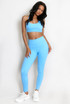 Contrast Lining Muscle Back Gym Set