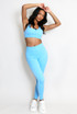 Contrast Lining Muscle Back Gym Set