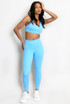 Contrast Lining Muscle Back Gym Set