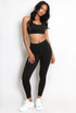 Contrast Lining Muscle Back Gym Set