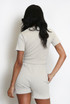 Ribbed Button Front Top And Shorts Set