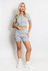 Ribbed Button Front Top And Shorts Set