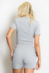 Ribbed Button Front Top And Shorts Set