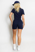 Ribbed Button Front Top And Shorts Set