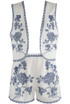 Floral Embroidered Waist Coat & Shorts Co-Ord