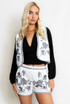 Floral Embroidered Waist Coat & Shorts Co-Ord