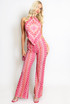 Wavy Halter Neck Dip Top & Trousers Set