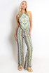Wavy Halter Neck Dip Top & Trousers Set