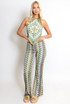 Wavy Halter Neck Dip Top & Trousers Set