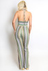 Wavy Halter Neck Dip Top & Trousers Set