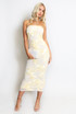 Bandeau Floral Lace Midi Dress