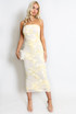 Bandeau Floral Lace Midi Dress