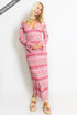Wavy Layers Ring Neck Maxi Dress