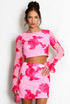 Floral Lace Top And Skirt Set