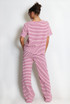Stripe Woven Short Sleeve Top And Trouser Set