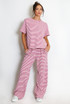 Stripe Woven Short Sleeve Top And Trouser Set