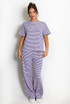 Stripe Woven Short Sleeve Top And Trouser Set
