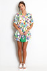 Floral Short Sleeve Blouse And Flowing Shorts Set