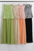 Pleated Sequin Bandeau Dress