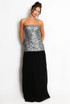 Pleated Sequin Bandeau Dress