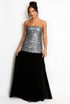 Pleated Sequin Bandeau Dress