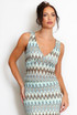 Zig Zag V Neck Top