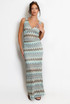 Zig Zag V Neck Top And Maxi Skirt Set