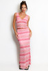 Zig Zag V Neck Top And Maxi Skirt Set