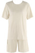 Textured Crew Neck T Shirt & Shorts Set