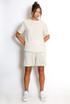 Textured Crew Neck T Shirt & Shorts Set
