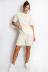 Textured Crew Neck T Shirt & Shorts Set