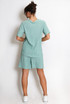 Textured Crew Neck T Shirt & Shorts Set
