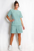 Textured Crew Neck T Shirt & Shorts Set