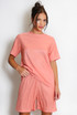 Textured Crew Neck T Shirt & Shorts Set