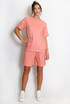 Textured Crew Neck T Shirt & Shorts Set