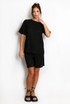 Textured Crew Neck T Shirt & Shorts Set