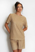 Textured Crew Neck T Shirt & Shorts Set